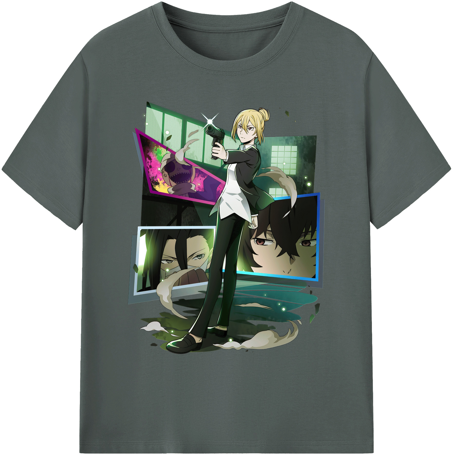 （画像用） 文豪ストレイドッグス Bungo Stray Dogs 綿100％ メンズ半袖Tシャツ｜肌触りやわらか＆通気性